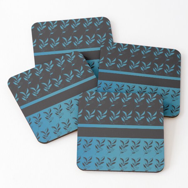 Item preview, black and blue leaf, black and blue background . designed and sold by bayanabufadda.