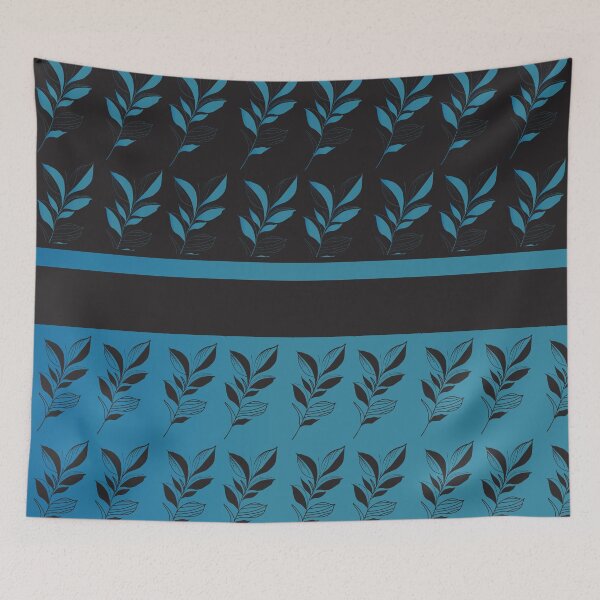 Item preview, black and blue leaf, black and blue background . designed and sold by bayanabufadda.