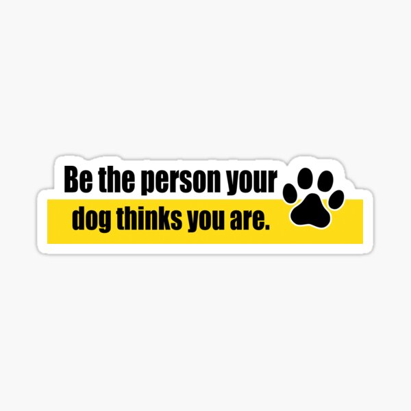 Be the person your dog thinks you are - Bumper sticker/license plate-License Plate-Frame, bumper magnet - Black Color Sticker Sticker