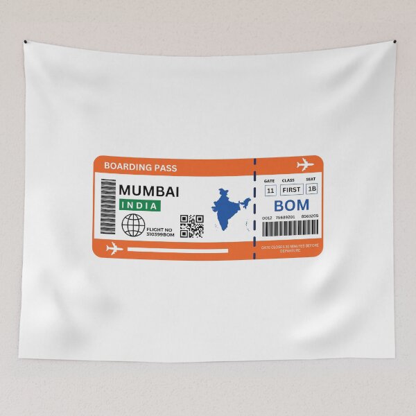 Item preview, Mumbai Flight Ticket Boarding Pass Travel designed and sold by Supra Designs.
