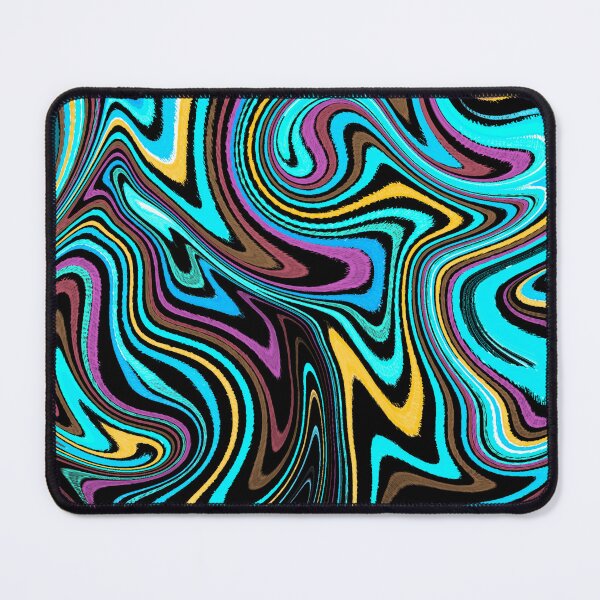 Item preview, Modern Liquid Swirl Abstract Pattern Square Vibrant Neon Tones, Black, Blue Tones, Orange, Pink, Blue and Pink, Multicolor Design designed and sold by theprintedclub.