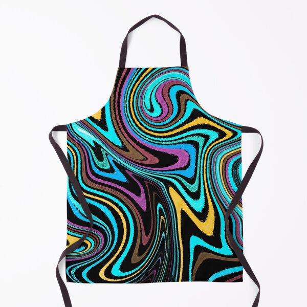 Item preview, Modern Liquid Swirl Abstract Pattern Square Vibrant Neon Tones, Black, Blue Tones, Orange, Pink, Blue and Pink, Multicolor Design designed and sold by theprintedclub.