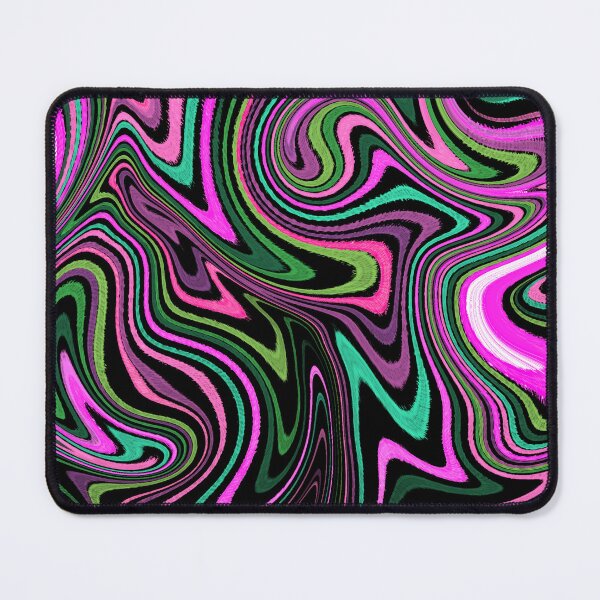 Item preview, Modern Liquid Swirl Abstract Pattern Square Vibrant Neon Tones, Black, Green, Blue and Hot Pink, Multicolor Design designed and sold by theprintedclub.