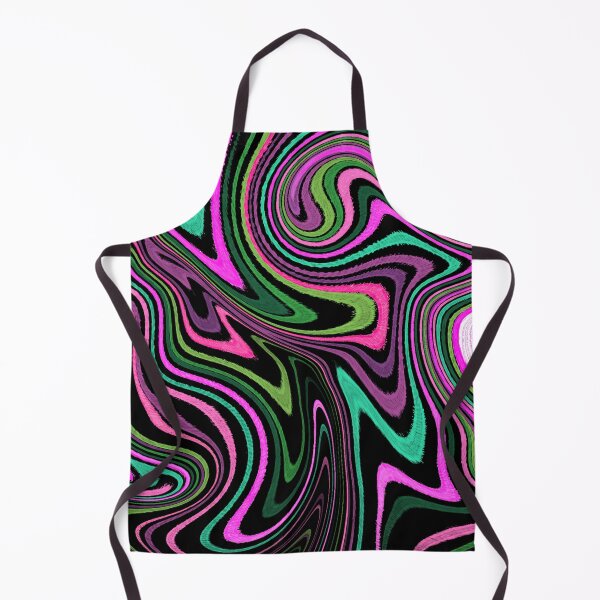 Item preview, Modern Liquid Swirl Abstract Pattern Square Vibrant Neon Tones, Black, Green, Blue and Hot Pink, Multicolor Design designed and sold by theprintedclub.
