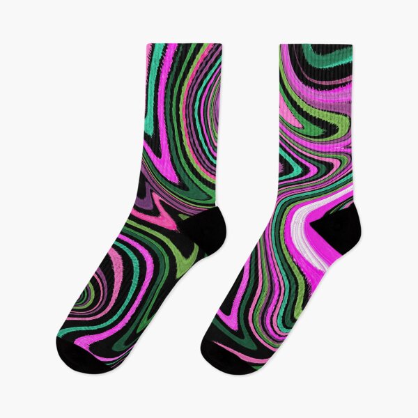 Item preview, Modern Liquid Swirl Abstract Pattern Square Vibrant Neon Tones, Black, Green, Blue and Hot Pink, Multicolor Design designed and sold by theprintedclub.