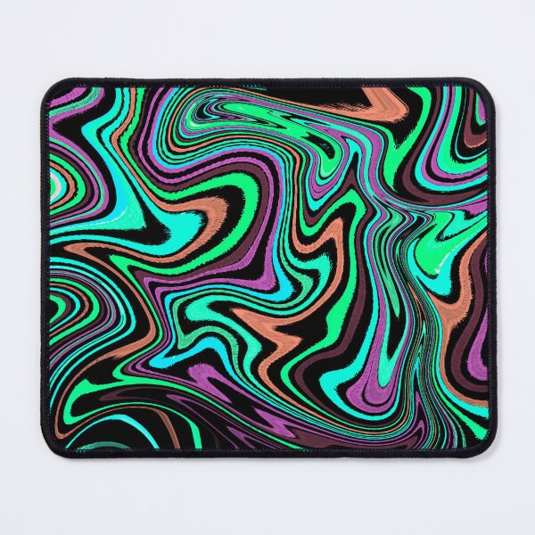 Item preview, Modern Liquid Swirl Abstract Pattern Square Vibrant Neon Tones, Black, Orange, Green, Blue and Hot Pink, Multicolor Design designed and sold by theprintedclub.