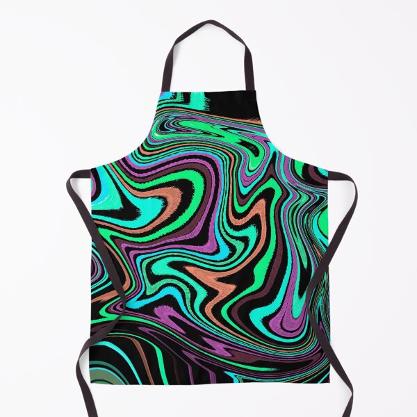 Item preview, Modern Liquid Swirl Abstract Pattern Square Vibrant Neon Tones, Black, Orange, Green, Blue and Hot Pink, Multicolor Design designed and sold by theprintedclub.
