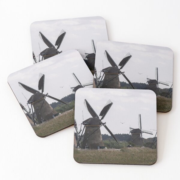Item preview, Wonderful landscapes in the Netherlands. Historic dutch windmills in Kinderdijk in a cloudy autumn day. Unesco site. Natural view from distance. designed and sold by Maurizio Fabbroni.