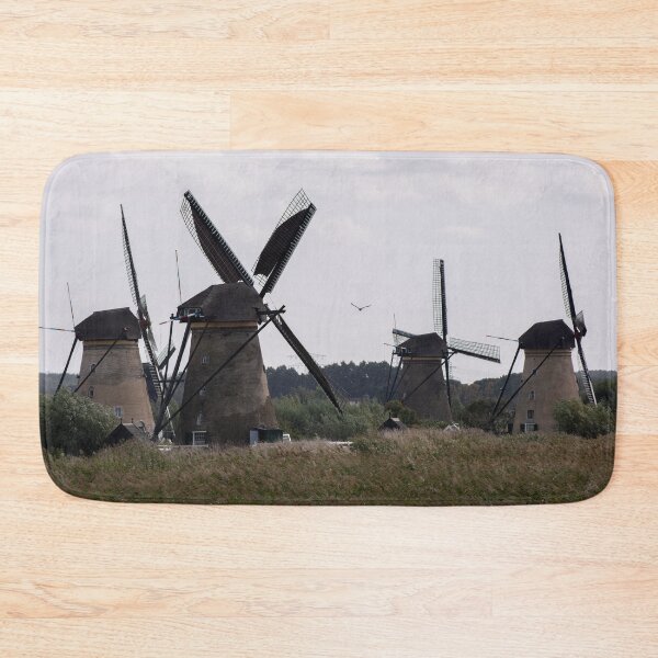Item preview, Wonderful landscapes in the Netherlands. Historic dutch windmills in Kinderdijk in a cloudy autumn day. Unesco site. Natural view from distance. designed and sold by Maurizio Fabbroni.