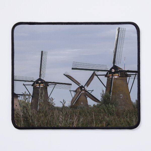Item preview, Wonderful landscapes in the Netherlands. Historic dutch windmills in Kinderdijk in a cloudy autumn day. Unesco site. Natural view from distance. designed and sold by Maurizio Fabbroni.