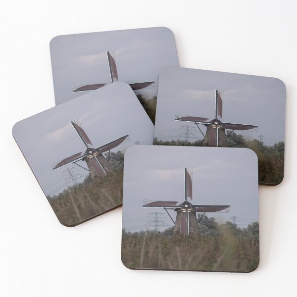 Item preview, Wonderful landscapes in the Netherlands. Historic dutch windmills in Kinderdijk in a cloudy autumn day. Unesco site. Natural view from distance. designed and sold by Maurizio Fabbroni.