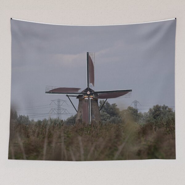 Item preview, Wonderful landscapes in the Netherlands. Historic dutch windmills in Kinderdijk in a cloudy autumn day. Unesco site. Natural view from distance. designed and sold by Maurizio Fabbroni.