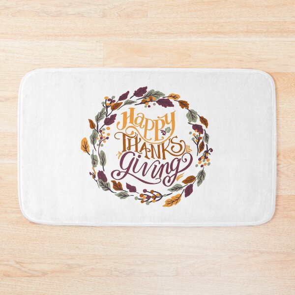 Item preview, happy thanksgiving with leaf wreath designed and sold by JAG2B.
