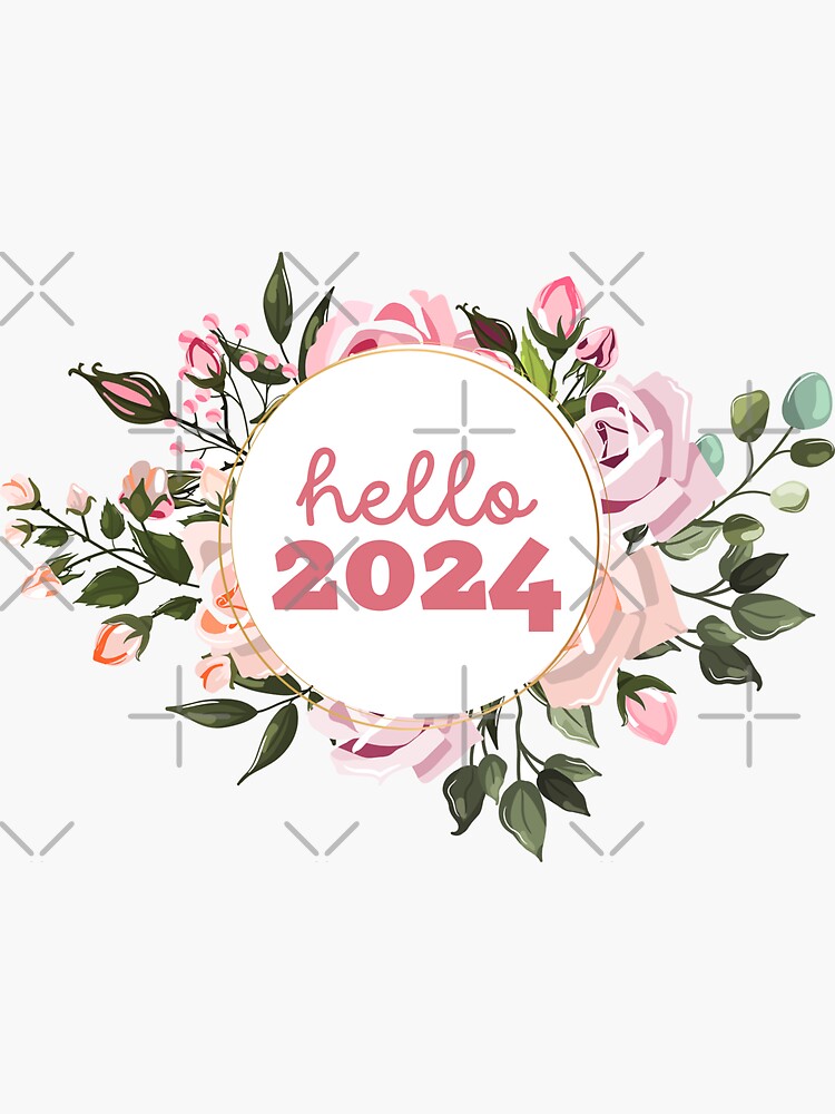 Sticker for Sale avec l'œuvre « 2024 Année Bonne année » de l'artiste  Vavilonskaya | Redbubble