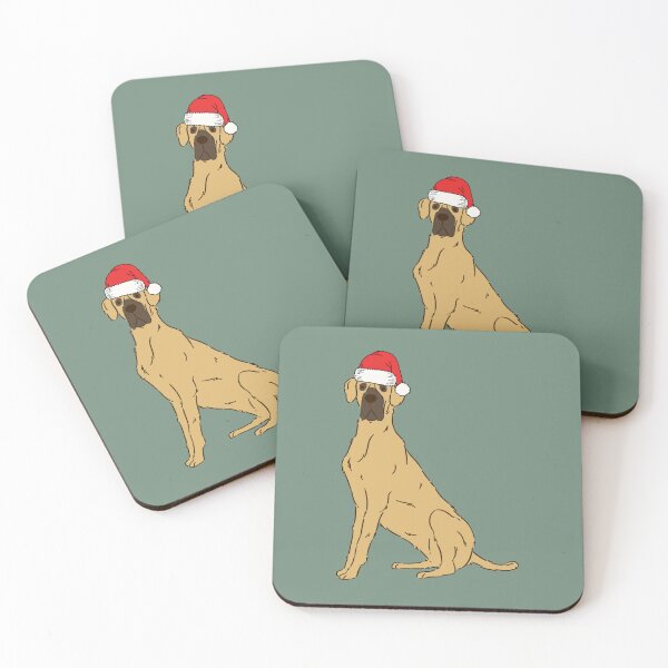 Item preview, Fawn Great Dane Christmas Santa Dog Holiday designed and sold by thepawster.