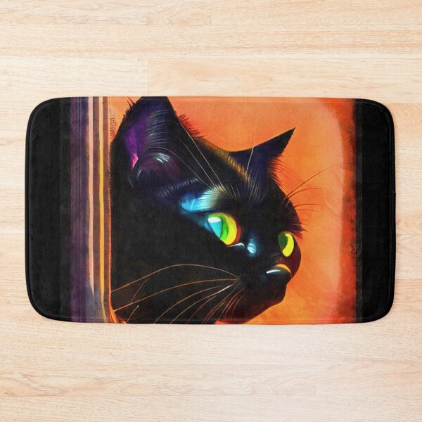 Item preview, Curious black cat with big yellow eyes designed and sold by AnnArtshock.