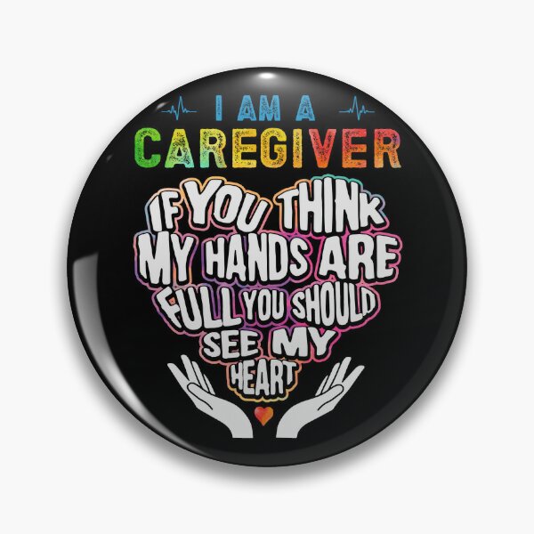Caregiver Badge, Pin, Customizable With First Name, Trainee