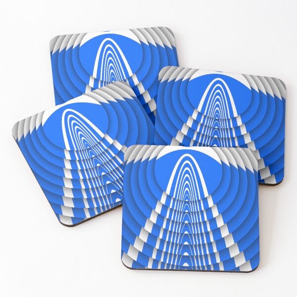 Item preview, concentric circular arched hoop design contrasting blue and white designed and sold by mister-john.