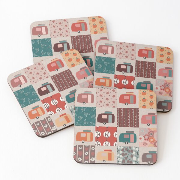 Item preview, Colourful Patchwork of Vintage Caravans  designed and sold by NattyDesigns.