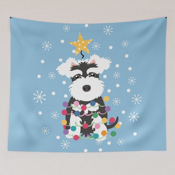 Item preview, Black and White Miniature Schnauzer Christmas Tree  designed and sold by Lulupainting.