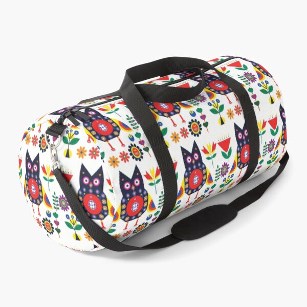 Item preview, Original Art with owl and flowers inspired by Josef Frank, Swedish designer 1940s,  designed and sold by RoyalRepublics.