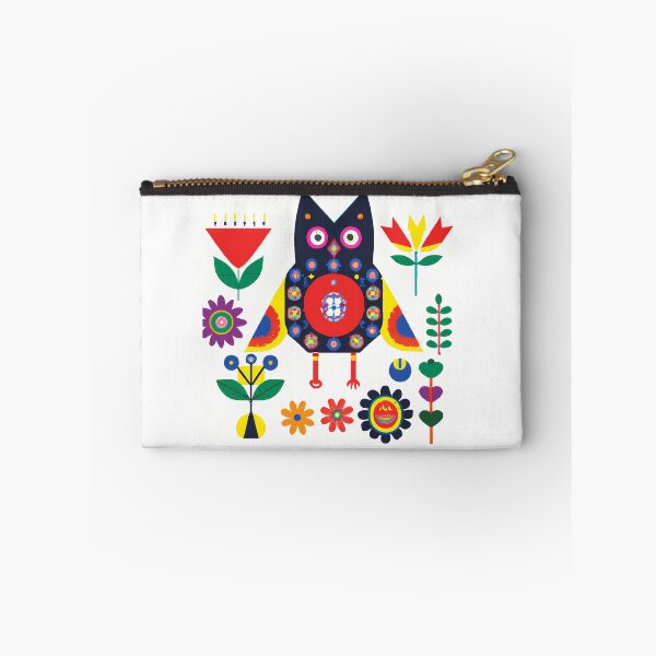 Item preview, Original Art with owl and flowers inspired by Josef Frank, Swedish designer 1940s,  designed and sold by RoyalRepublics.
