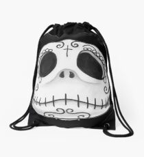 Sugar Skull Jack Skellington face Drawstring Bag