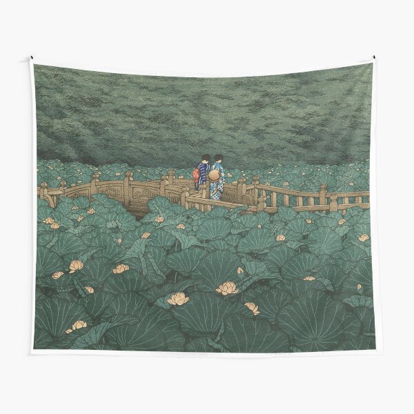 "The Pond at Shiba Shrine in Benten" - Kawase Hasui Tapestry