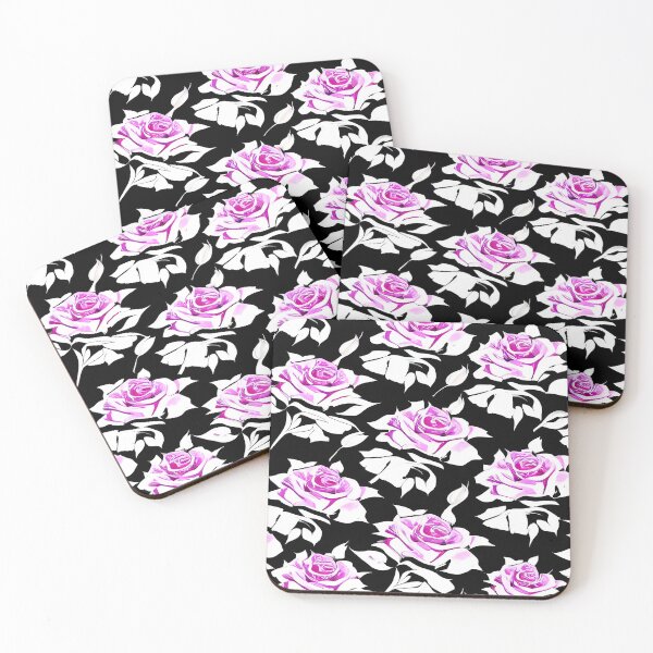Item preview, Pink Roses with Black Background designed and sold by deniselynnimage.