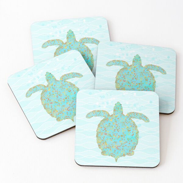 Item preview, Tucker Turtle, swimming tropical sea turtle coastal art designed and sold by Glimmersmith.