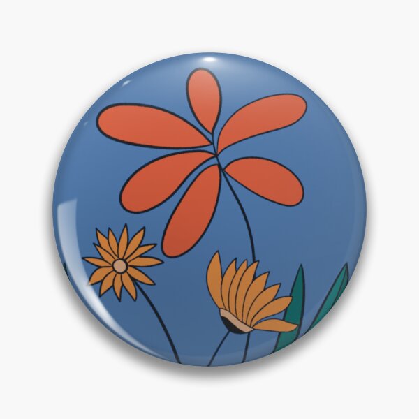 Item preview, Flower Power - Azul y naranja Calcetines designed and sold by KizzyW.