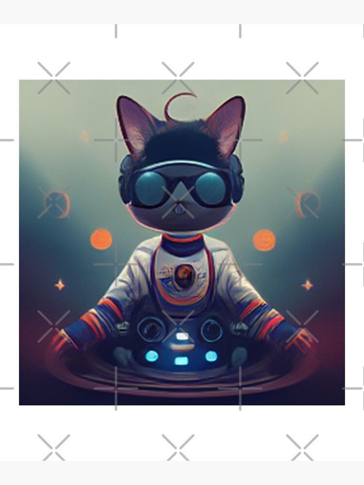 Cat DJ - Space Galaxy - DJ Cat - Deadmau5 - Deadmouse | Art Board Print