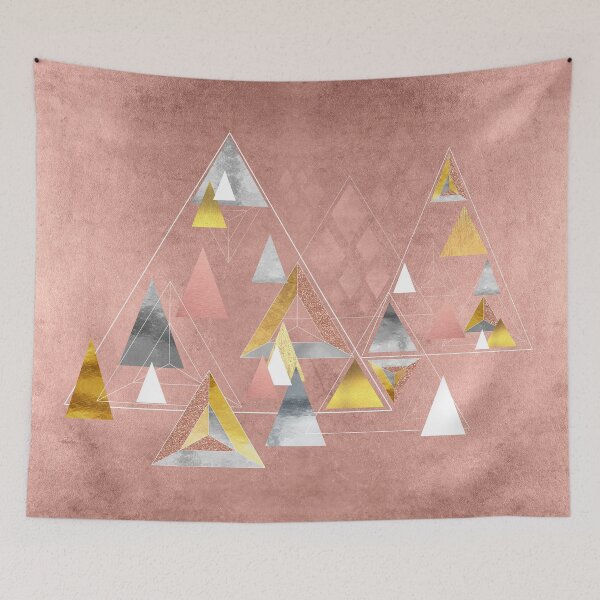 Item preview, Abstract Geometric triangles, gold, silver rose gold designed and sold by Glimmersmith.