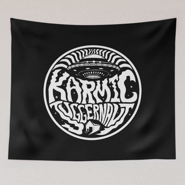 Item preview, Karmic Juggernaut Spaceship Abduction Logo - White  designed and sold by guetocerahm.