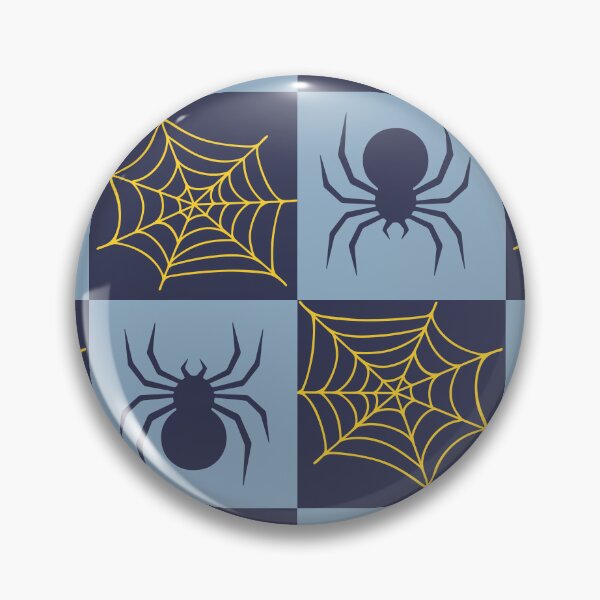 Item preview, Soft blue checked spiders and webs print designed and sold by DemonicGloom.