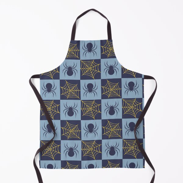 Item preview, Soft blue checked spiders and webs print designed and sold by DemonicGloom.