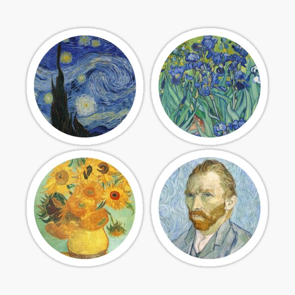 Item preview, Vincent van Gogh Sticker Pack designed and sold by maniacfitness.