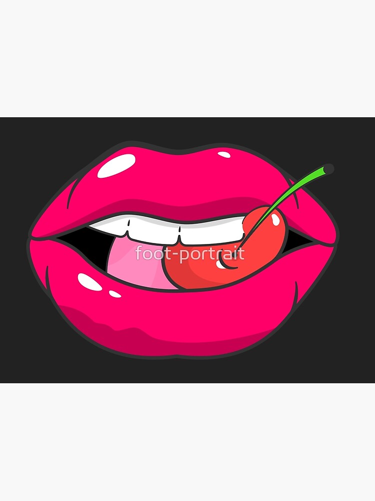 "Pink Cherry Lips" Poster for Sale by footportrait Redbubble