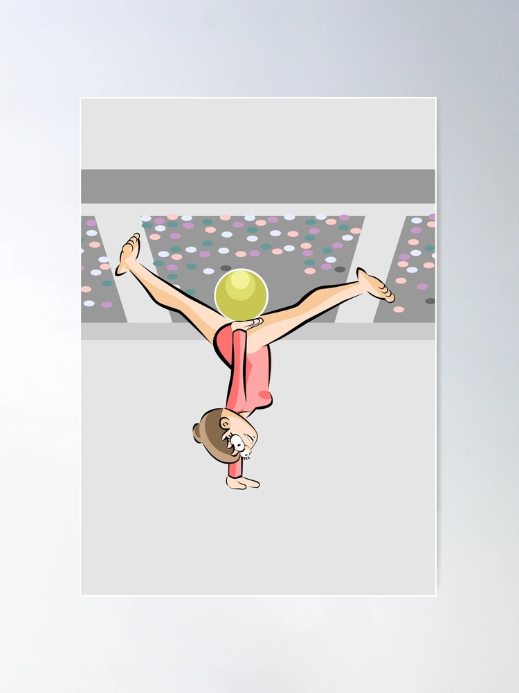 Póster for Sale con la obra «Niña de gimnasia rítmica realizando una rutina  con una pelota en los Juegos Deportivos Mundiales» de MegaSitioDesign