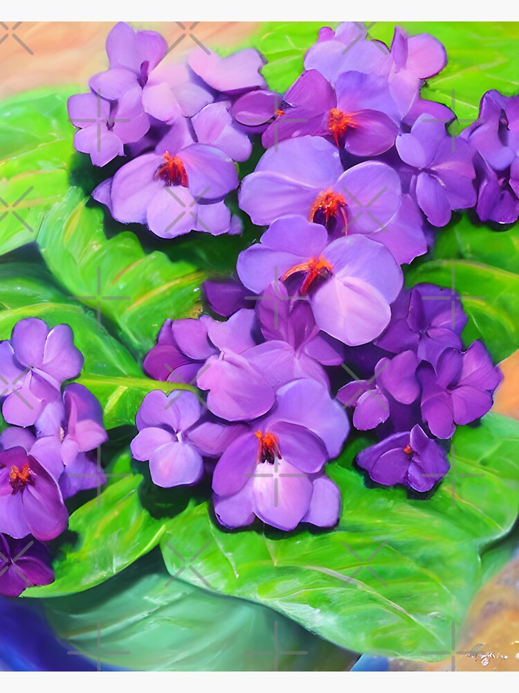 "African Violets" Sticker for Sale by cmpoetry Redbubble
