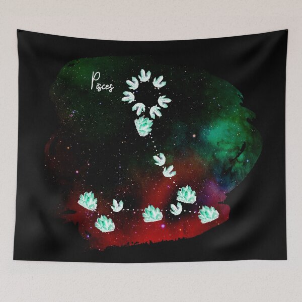 Item preview, Pisces Constellation in Aquamarine on Space - Star Signs and Birth Stones designed and sold by Annalee Beer.