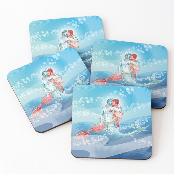 Item preview, Kissing mermen designed and sold by gaycomic.