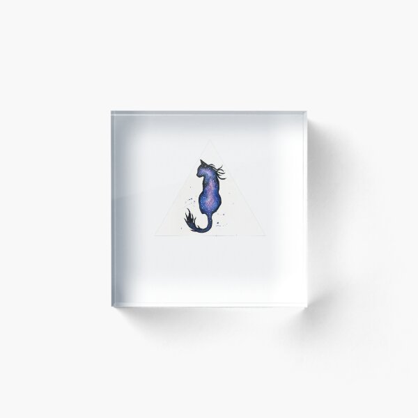 Purple Nebula Cat Acrylic Block