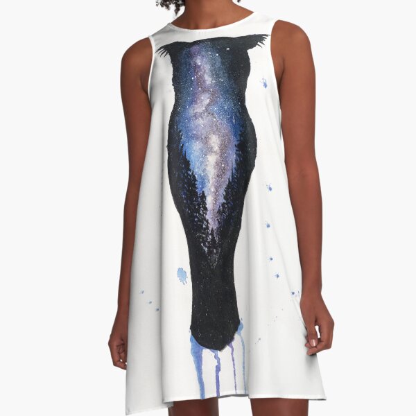 Milky Way Owl A-Line Dress