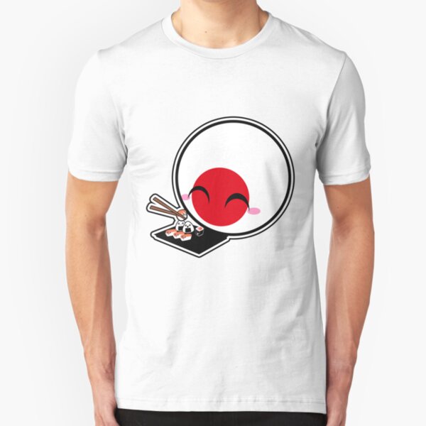 Japanball - Sushi - Polandball Countryball Slim Fit T-Shirt