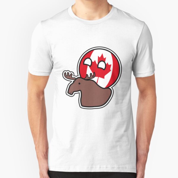 Canadaball - riding Moose, Countryball / Polandball Slim Fit T-Shirt