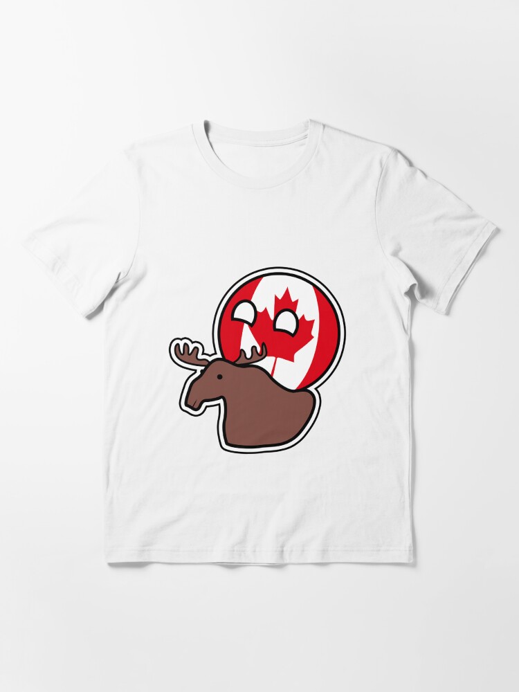 Alternate view of Canadaball - riding Moose, Countryball / Polandball Essential T-Shirt
