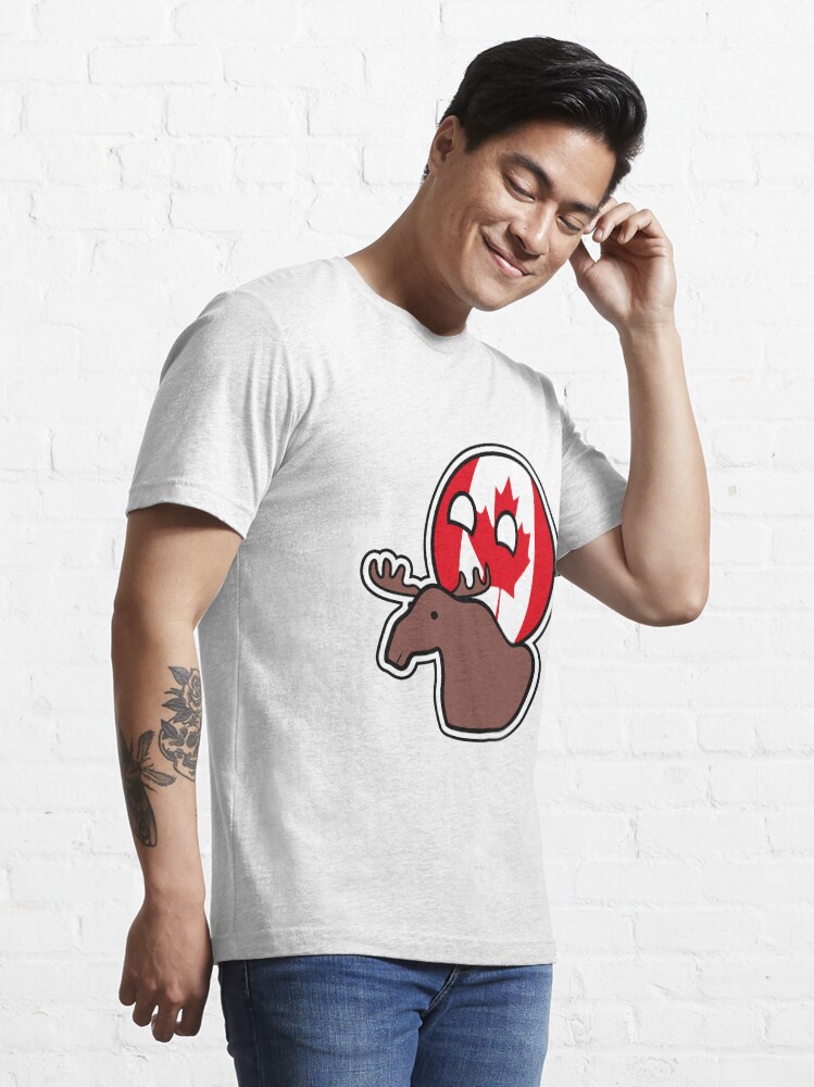 Alternate view of Canadaball - riding Moose, Countryball / Polandball Essential T-Shirt
