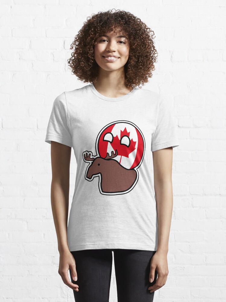 Alternate view of Canadaball - riding Moose, Countryball / Polandball Essential T-Shirt