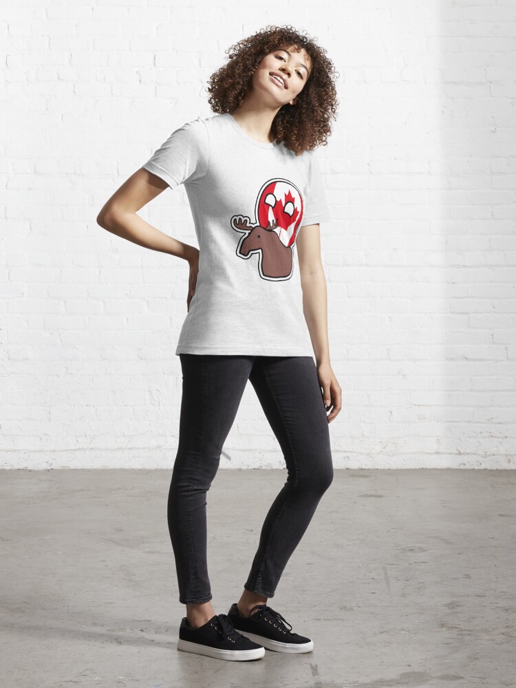 Alternate view of Canadaball - riding Moose, Countryball / Polandball Essential T-Shirt